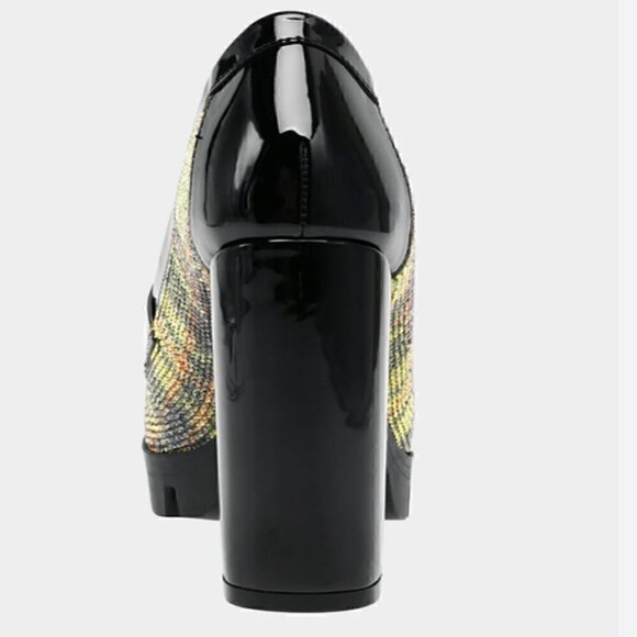 Betsey Johnson Adelyn Yellow Plaid Heel Loafers NIB 7 - Picture 5 of 10